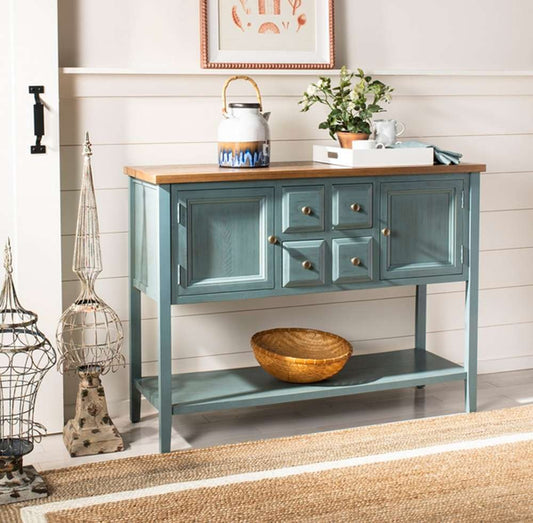 Safavieh - Charlotte Sideboard - Blue - Oak - AMH6517B veiw 2