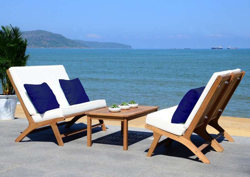 Safavieh - Chaston 4 Pc Living Set - Natural - Bge + Solid Plw - PAT7044A veiw 2