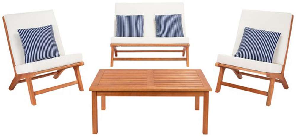 Safavieh - Chaston 4 Pc Living Set - Natural - Bge + Thn Stp P - PAT7044D veiw 1