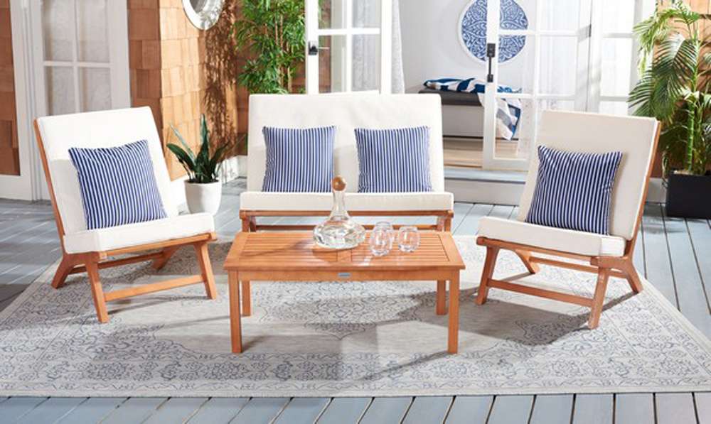Safavieh - Chaston 4 Pc Living Set - Natural - Bge + Thn Stp P - PAT7044D veiw 3