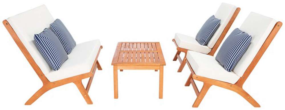 Safavieh - Chaston 4 Pc Living Set - Natural - Bge + Thn Stp P - PAT7044D veiw 4