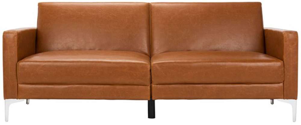 Safavieh - Chelsea Foldable Futon Sofa Bed - Cognac - Chrome - LVS2005C veiw 1