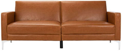 Safavieh - Chelsea Foldable Futon Sofa Bed - Cognac - Chrome - LVS2005C veiw 1