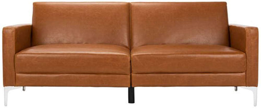 Safavieh - Chelsea Foldable Futon Sofa Bed - Cognac - Chrome - LVS2005C veiw 1