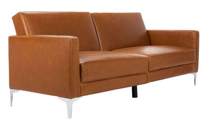 Safavieh - Chelsea Foldable Futon Sofa Bed - Cognac - Chrome - LVS2005C veiw 3