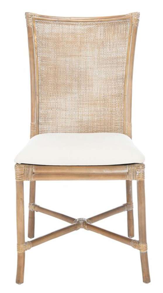 Safavieh - Chiara Rattn Acct Chair W/Cush - White - Grey White Wash  (Set of 2) - ACH6512A-SET2 veiw 1