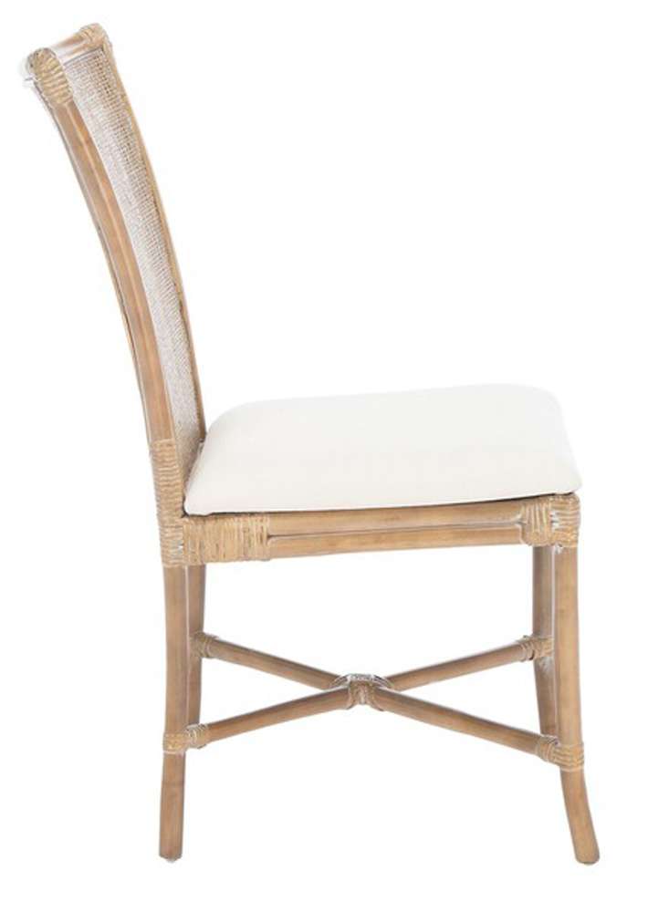 Safavieh - Chiara Rattn Acct Chair W/Cush - White - Grey White Wash  (Set of 2) - ACH6512A-SET2 veiw 3