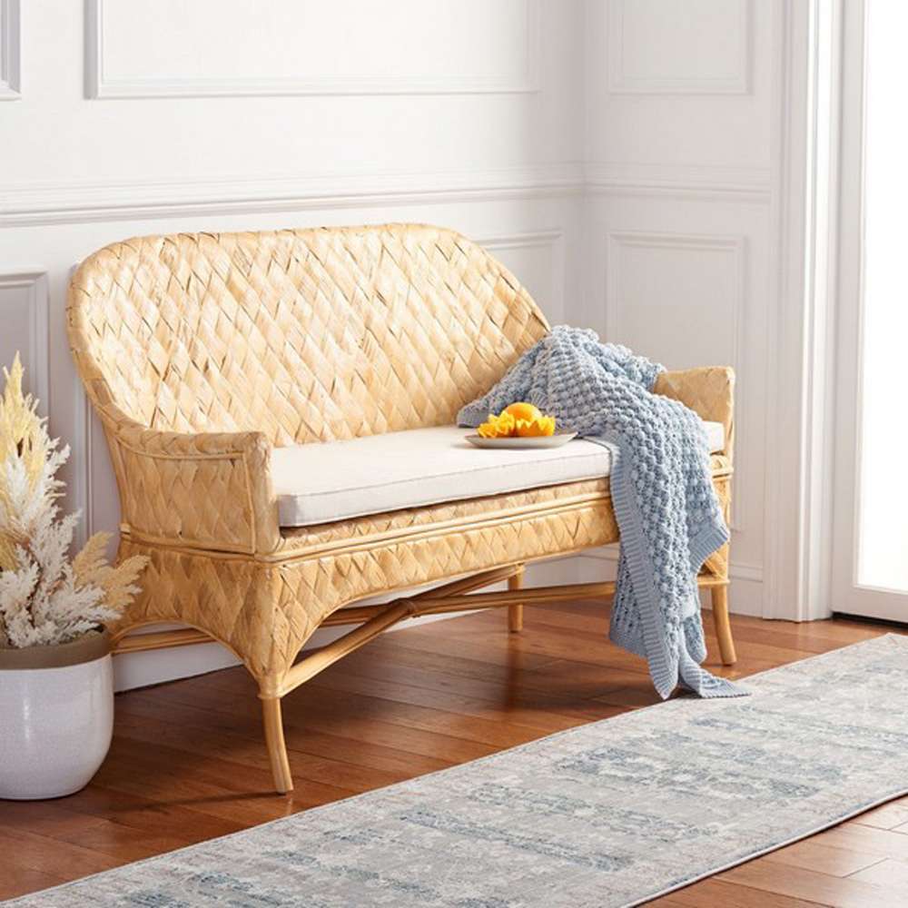 Safavieh - Chorus Woven Sofa Bench - Natural - White - SEA7041A veiw 2
