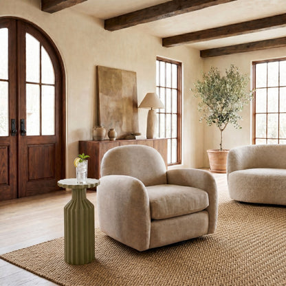 Safavieh - Cindylyn Concrete Top Accent Table / Olive Green / White - SFV6810B view 2