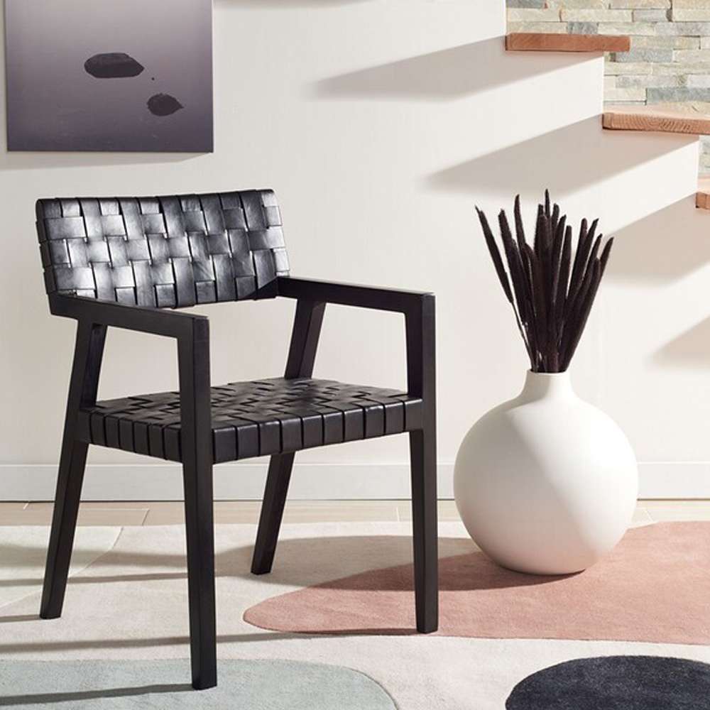 Safavieh - Cire Leather Dining Chair - Black - DCH4004A veiw 2