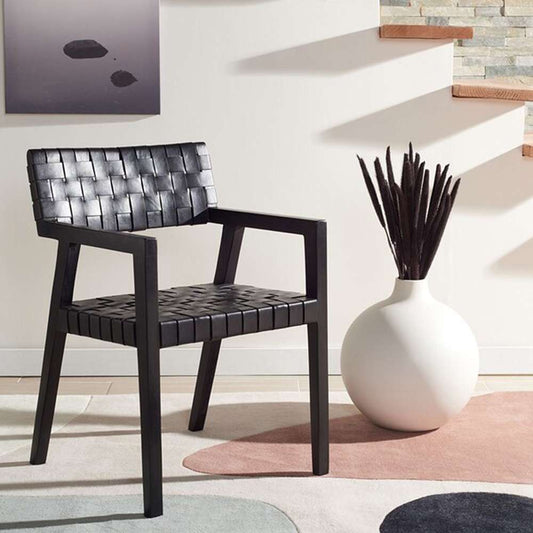 Safavieh - Cire Leather Dining Chair - Black - DCH4004A veiw 2