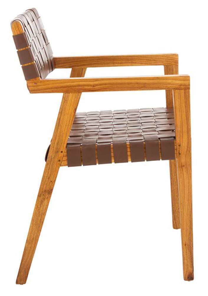 Safavieh - Cire Leather Dining Chair - Cognac - Natural - DCH4004B veiw 3