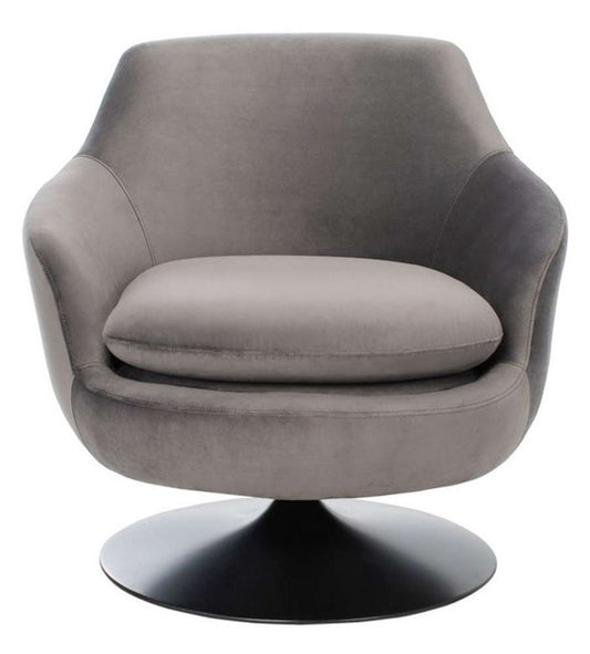 Safavieh - Couture - Citrine Velvet Swivel Chair - Dark Grey - Black - SFV4743B veiw 1