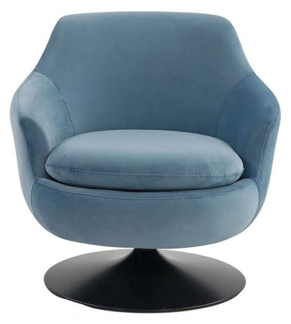 Safavieh - Couture - Citrine Velvet Swivel Chair - Light Blue - Black - SFV4743A veiw 1