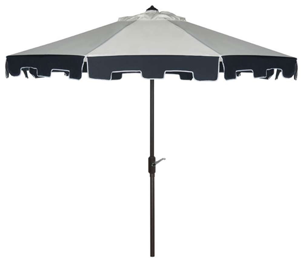 Safavieh - City Fashion 9Ft Umbrella - Natural - Navy - PAT8005A veiw 1