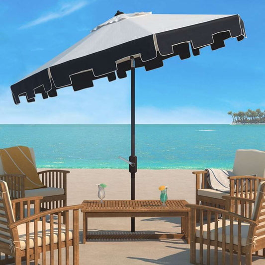 Safavieh - City Fashion 9Ft Umbrella - Natural - Navy - PAT8005A veiw 2