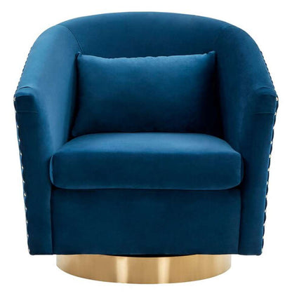 Safavieh - Couture - Clara Quilted Swivel Tub Chair - Navy - Gold - SFV4702K veiw 1