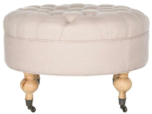 Safavieh - Clara Round Ottoman - Taupe - MCR4601A veiw 1