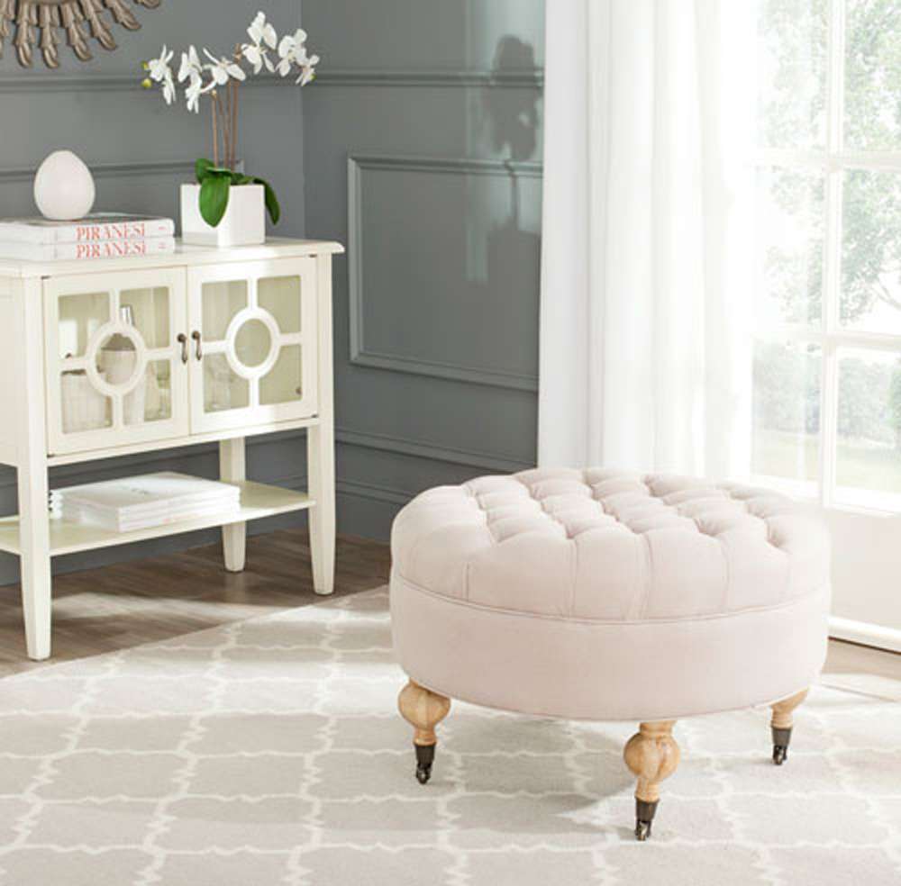 Safavieh - Clara Round Ottoman - Taupe - MCR4601A veiw 2
