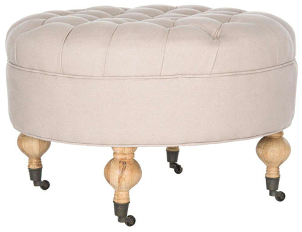 Safavieh - Clara Round Ottoman - Taupe - MCR4601A veiw 3