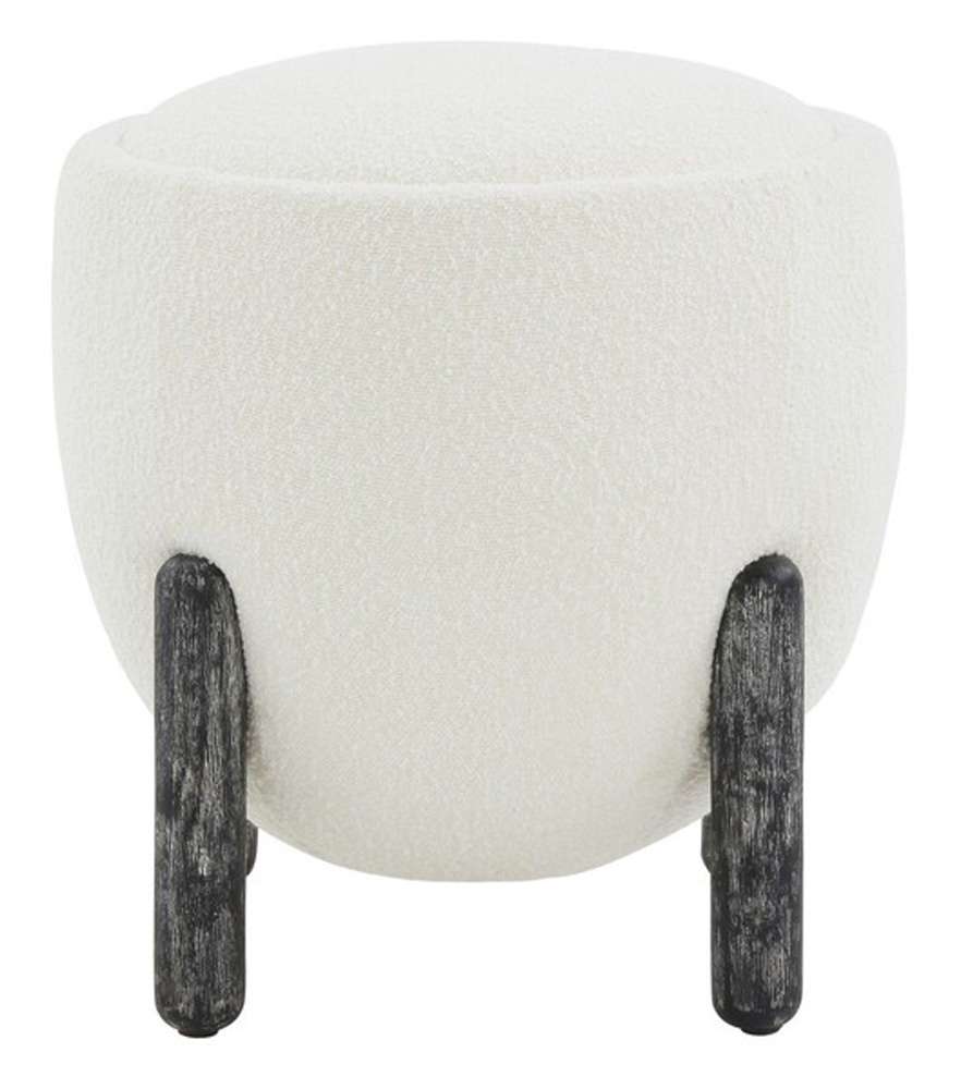 Safavieh - Couture - Clarabella Upholstered Ottoman - Ivory - Black - SFV4800A veiw 2