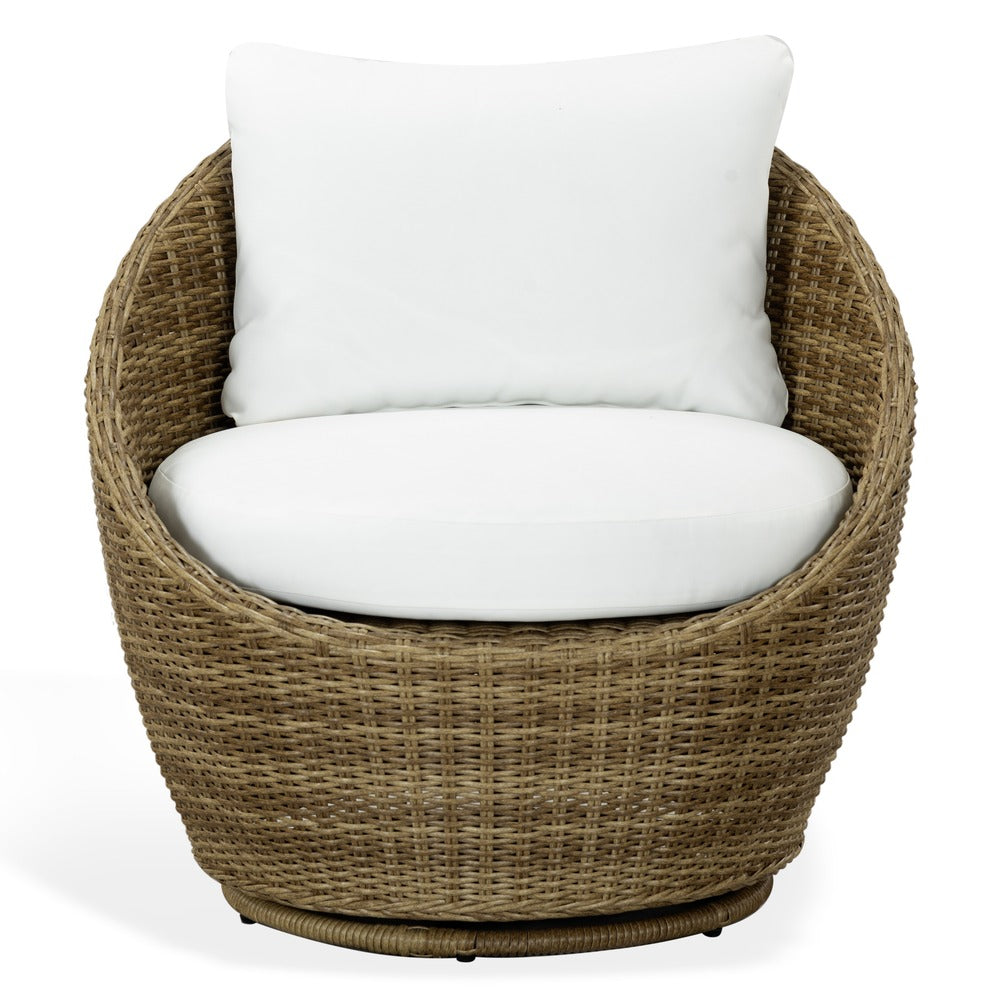 Safavieh - Clarisse Wicker Swivel Patio Chair / Brown / White - CPT2114A view 1
