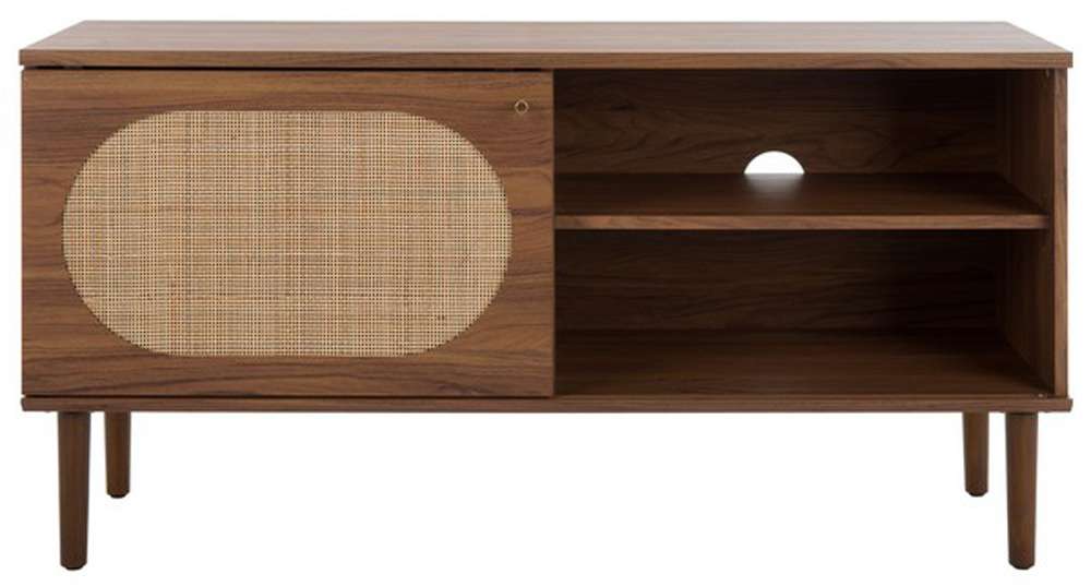Safavieh - Claude 1Door 2Shelf Media Stan - Walnut - Natural - MED9609A veiw 1