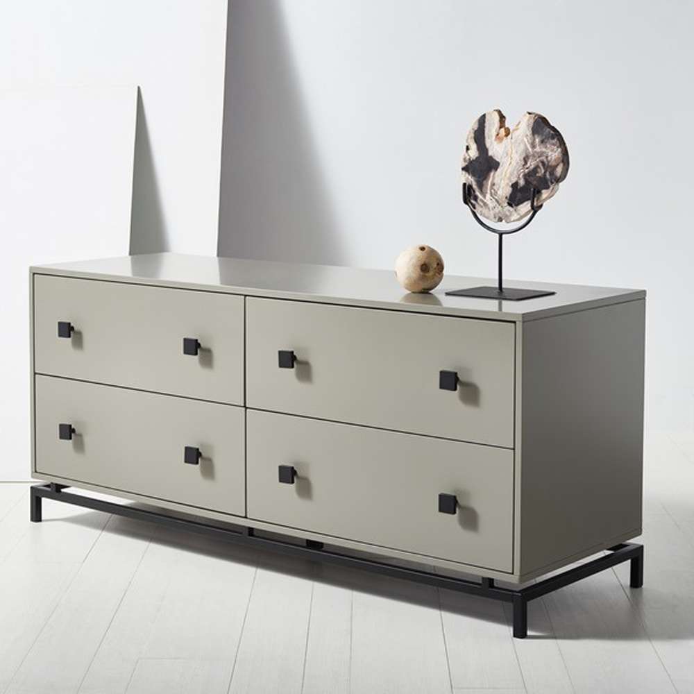 Safavieh - Couture - Claudette 4 Drawer Dresser - Taupe - Black - SFV2123C veiw 4