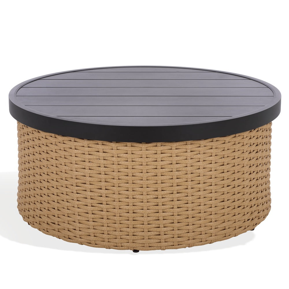 Safavieh - Cleandra Wicker Patio Coffee Table / Natural / Black - CPT4017A view 1