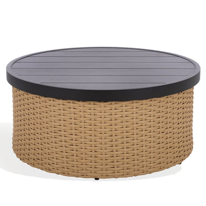 Safavieh - Cleandra Wicker Patio Coffee Table / Natural / Black - CPT4017A view 1