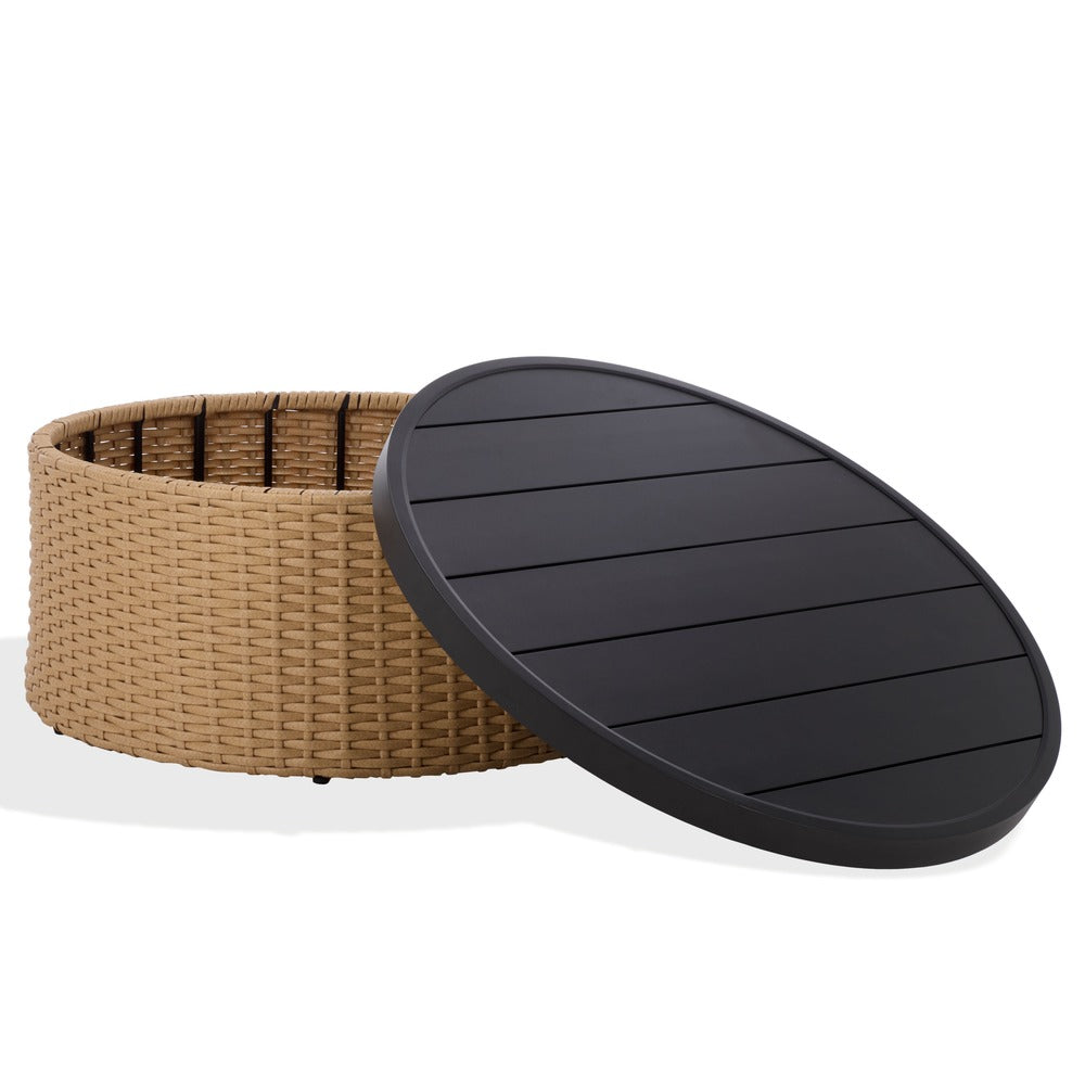 Safavieh - Cleandra Wicker Patio Coffee Table / Natural / Black - CPT4017A view 2