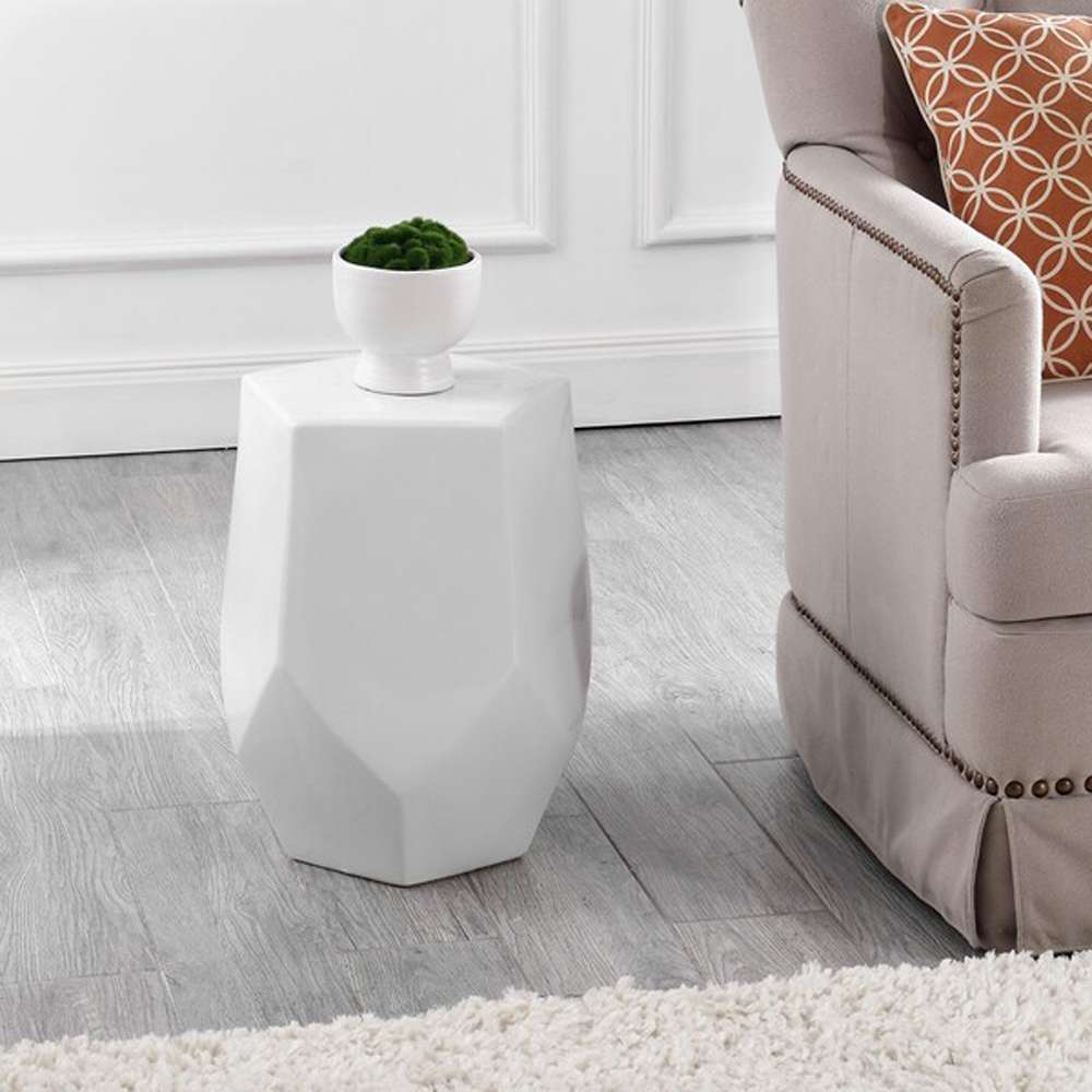 Safavieh - Cleonia 17.75in Garden Stool - White - ACS4596A veiw 1
