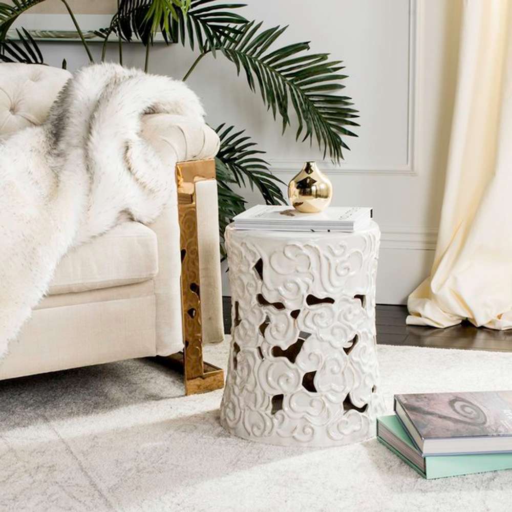 Safavieh - Cloud Garden Stool - White - ACS4519A veiw 1