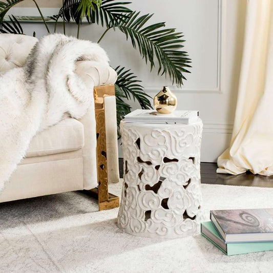 Safavieh - Cloud Garden Stool - White - ACS4519A veiw 1