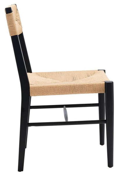 Safavieh - Couture - Cody Rattan Dining Chair - Black - Natural  (Set of 2) - SFV4104A-SET2 veiw 3