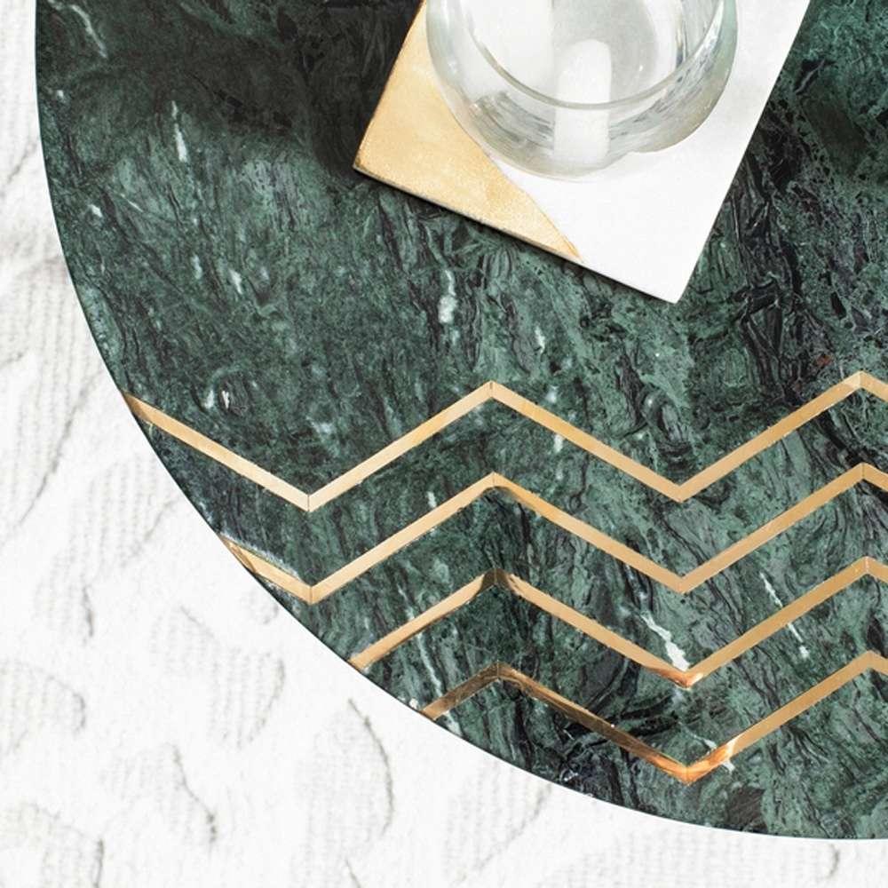 Safavieh - Coletta Marble Accent Table - Dark Green - Brass - ACC7201A veiw 1