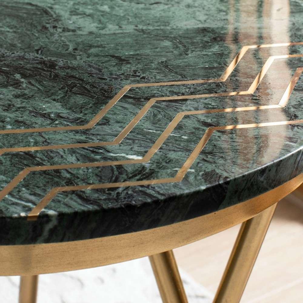 Safavieh - Coletta Marble Accent Table - Dark Green - Brass - ACC7201A veiw 2