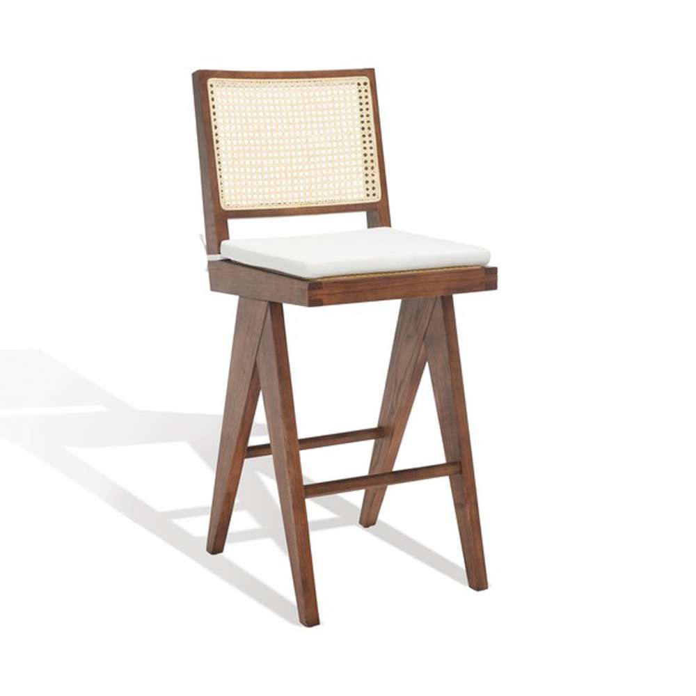 Safavieh - Couture - Colette Rattan Barstool - Walnut - Natural - SFV4134D veiw 4