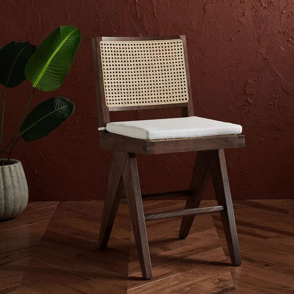 Safavieh - Couture - Colette Rattan Counter Stool - Walnut - Natural - SFV4133D veiw 3