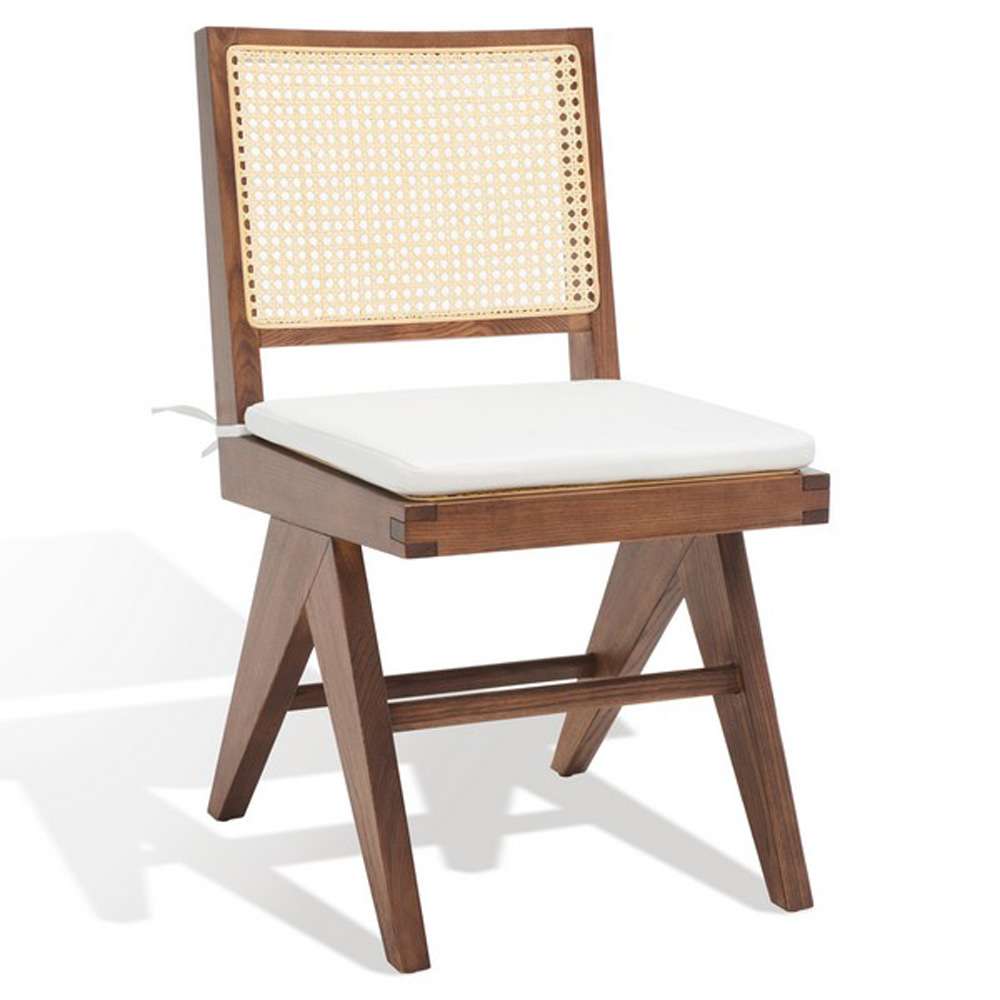 Safavieh - Couture - Colette Rattan Dining Chair - Walnut - Natural  (Set of 2) - SFV4132D-SET2 veiw 4