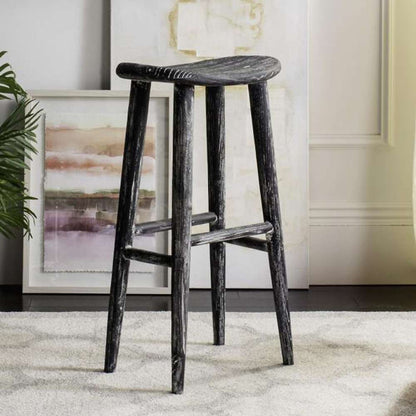 Safavieh - Colton Wood Bar Stool - Black - White - BST1001A veiw 2