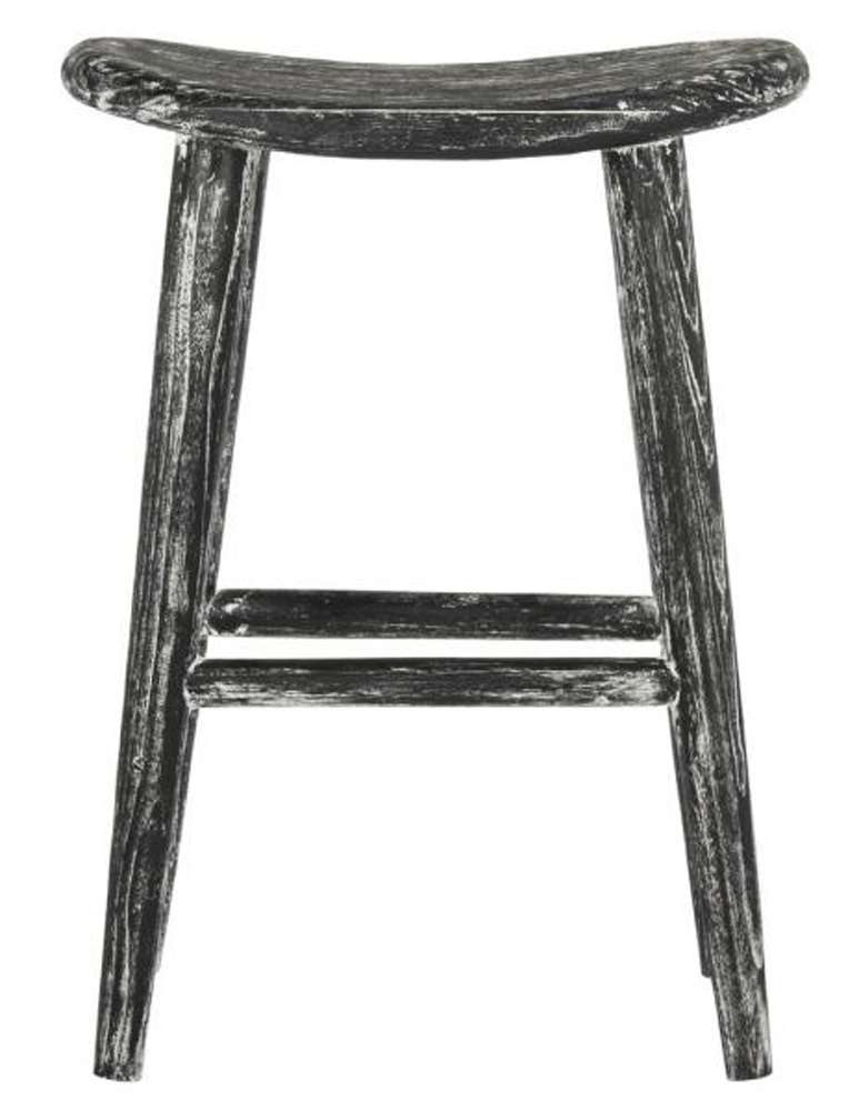 Safavieh - Colton Wood Counter Stool - Black - White - BST1000A veiw 1