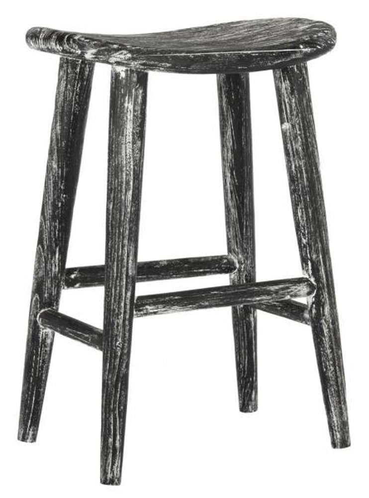Safavieh - Colton Wood Counter Stool - Black - White - BST1000A veiw 3