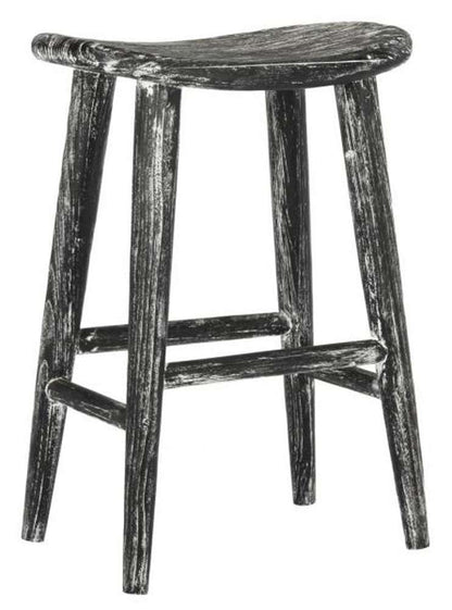 Safavieh - Colton Wood Counter Stool - Black - White - BST1000A veiw 3