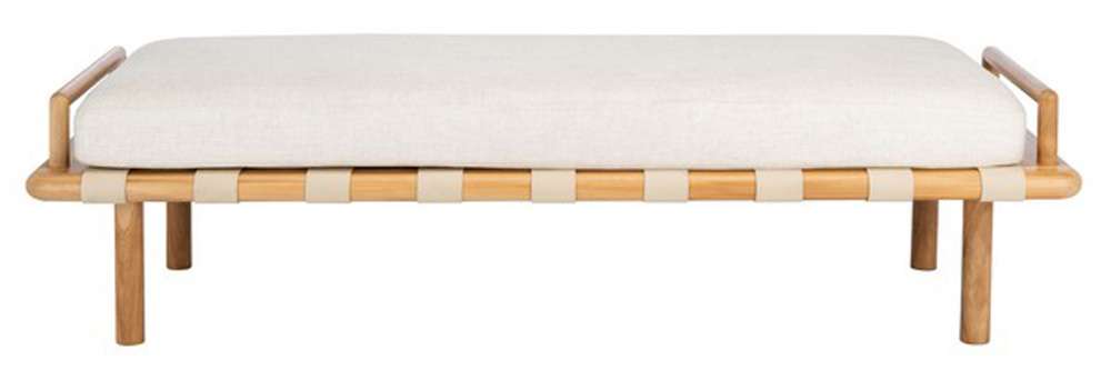 Safavieh - Couture - Constantine Teak Bench - Natural - White - SFV9026A veiw 1