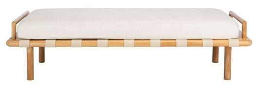 Safavieh - Couture - Constantine Teak Bench - Natural - White - SFV9026A veiw 1