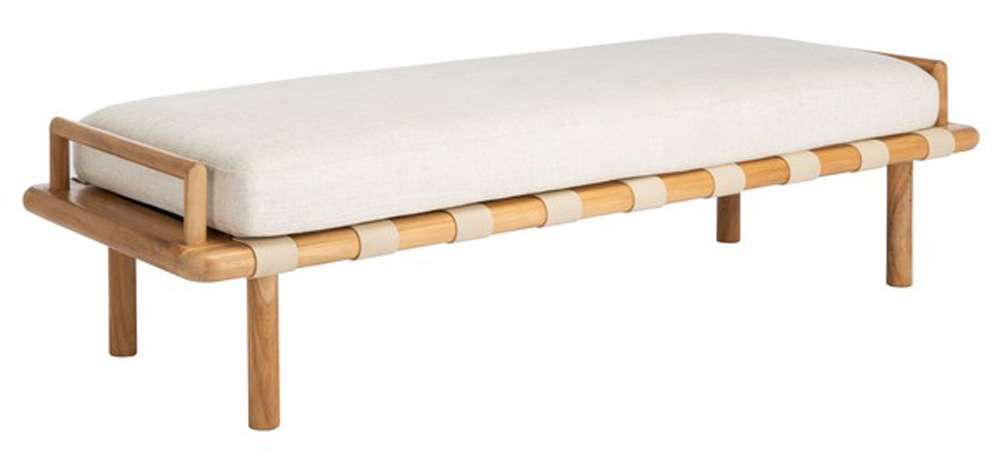 Safavieh - Couture - Constantine Teak Bench - Natural - White - SFV9026A veiw 3