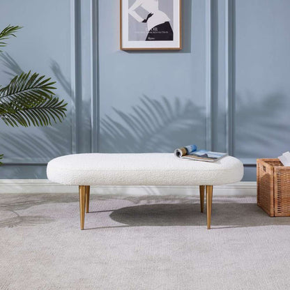 Safavieh - Couture - Corinne Oval Bench - Ivory - Gold - SFV4704G veiw 2
