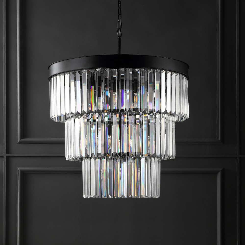 Safavieh - Couture - Coulette 3 Tier Crystal Chandelier - Black - CTL1007A veiw 1