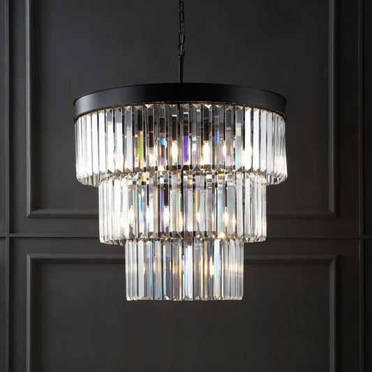 Safavieh - Couture - Coulette 3 Tier Crystal Chandelier - Black - CTL1007A veiw 2